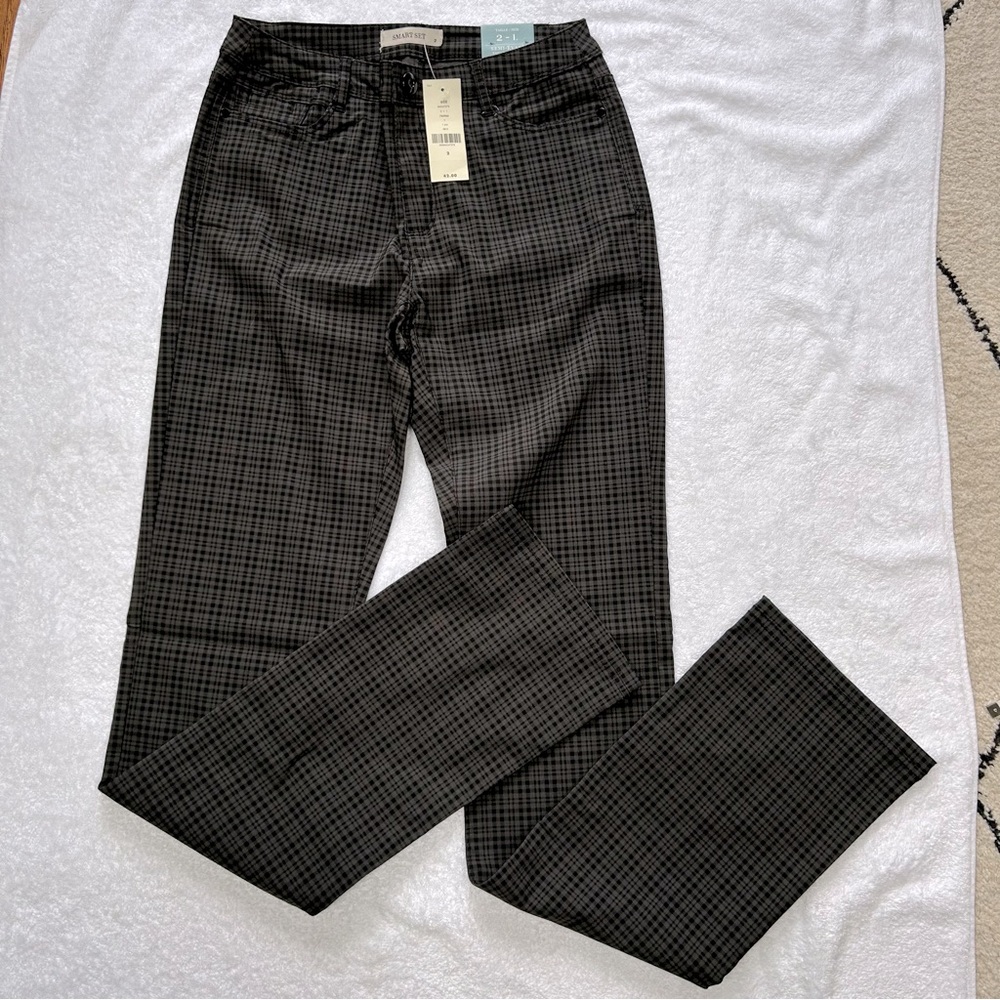 NWT Black Checkered Pants